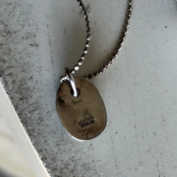 Sterling silver & purple dichroic glass pendant necklace - Picture 6 of 8